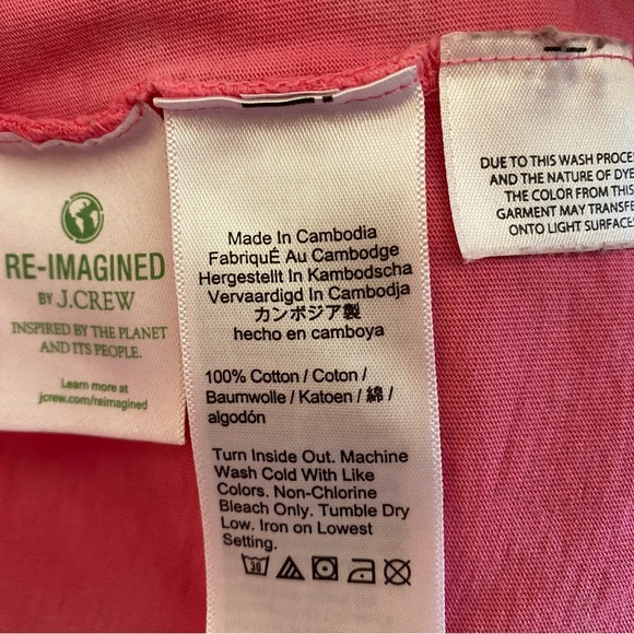 J. Crew pink tie dye positive vibes cropped size small t-shirt - Picture 5 of 5